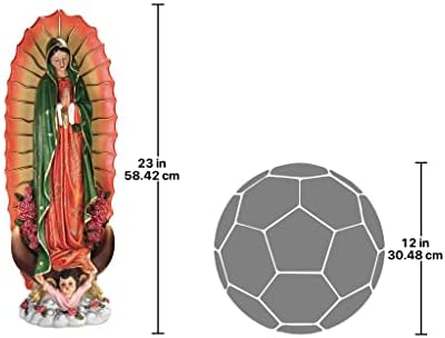 Дизајн Тоскано Девицата на Гвадалупе, религиозна градинарска декор статуа, средна, целосна боја