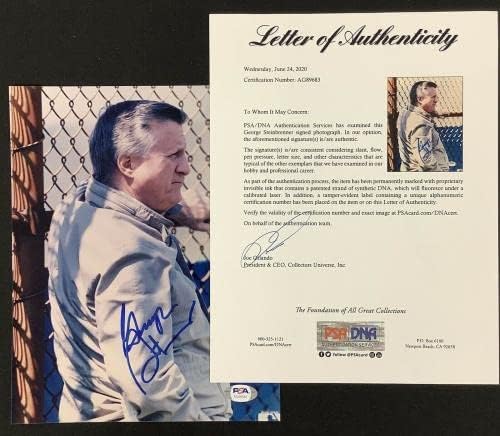 Georgeорџ Штајнбреннер потпиша фотографија 8x10 Бејзбол NYујорк, Менаџер на шефот ПСА/ДНК - Автограмирани фотографии од МЛБ