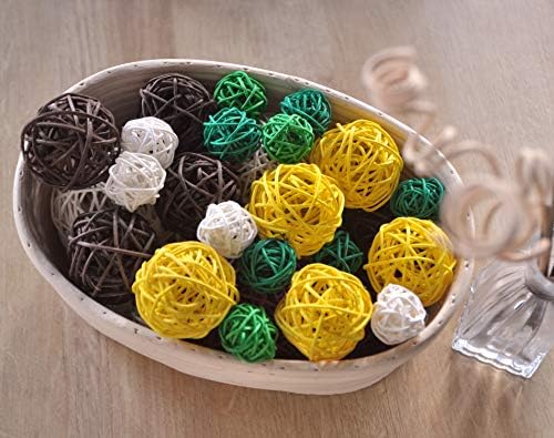 Сет од 10 парчиња плетени ратан топки маса за свадбени венчавки Божиќна декорација