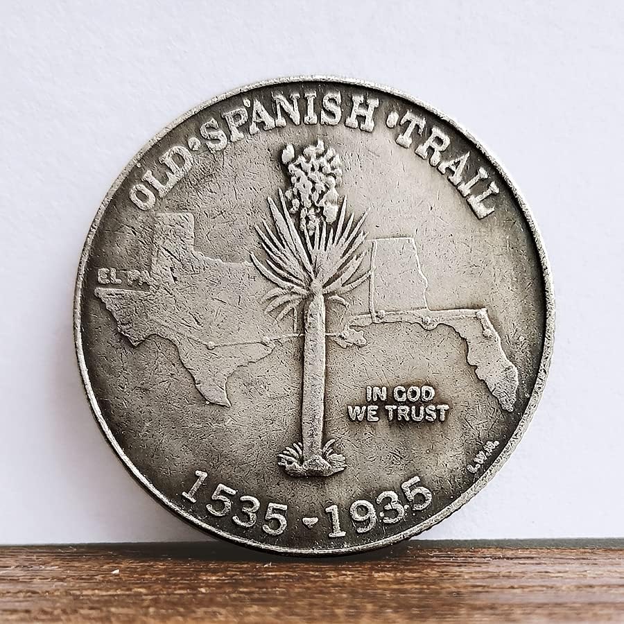 Ху ХАИ КСИЈА Стара шпанска Патека 400 Годишнина Половина Долар Монета Странски Монети 50 Центи Сребрена Монета Колекција