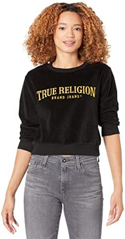Вистинска религија женска велур намалена џемпер