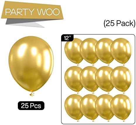 Забава Златни Балони 25 парчиња 12 Инчни Златни Метални Балони, Балони За Забави, Роденденски Балони За Туширање За Бебиња, Украси За Роденденски