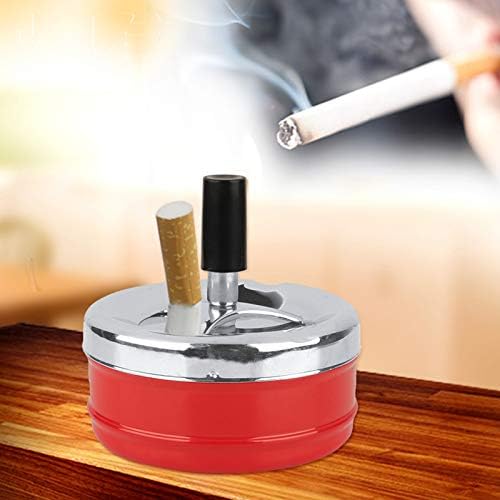 Тркалезен притисок надолу, притиснете метални пепелници за цигари пушејќи ветерно -бар чад црвена голема обвивка со лента за вртење за затворено
