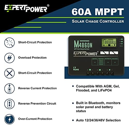 Комплет за соларно полнење со соларна енергија 630W 12V: 210W*3 Моно соларен панел + 60A Bluetooth MPPT контролер + држачи за монтирање