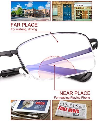 Преклопување На Бифокални Очила За Читање Со Половина Рамка Сина Светлина Што Ги Блокира Читателите За Мажи И Жени Ултралесни Правоаголни