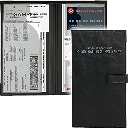 Држач за картички за авто осигурување и регистрација - Организатор на документи за нараквици за возила - држач за хартија за документи за DMV,