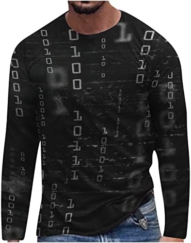 Машка мускулна маица 3Д печати модни маици со долги ракави o вратот на врвови шарени дизајн дигитална маичка за мажи