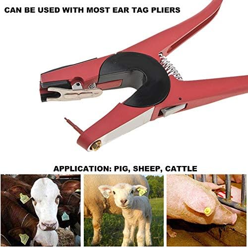 2 парчиња ознака за уво за нокти, прицврстувач на игла за прицврстувач на игла, клири за овци, алатки за обележување на добиток,