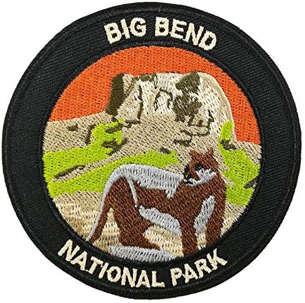 Национален парк со симпатична страница Биг Бенд, везено железо на лепенка на отворено за пешачење за кампување со сувенири за кампување