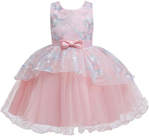 Девојче за песета принцеза цветна бебе роденденска забава свадба деверуша облека за фустан девојки 1 -ви роденден