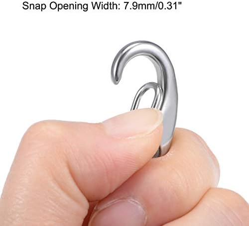 Uxcell Spring Gate Snap Hook 30mm/1.18 , 304 не'рѓосувачки челик, за приврзоци за занаети DIY