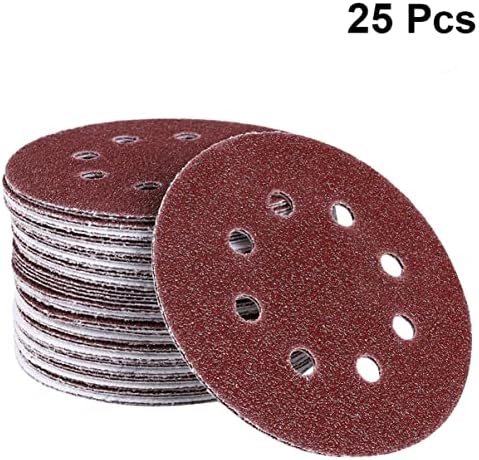 Анголии 25pcs85 влошки дискови орбитална кука инч оксид пескарење решетка алуминиум сандер јамка за обработка на дрва и случаен автомобилски