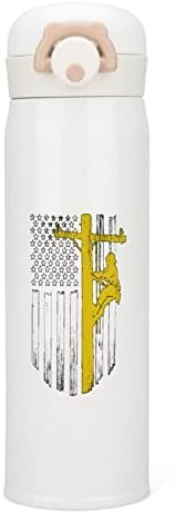 Американски линемен изолација шише со вода од не'рѓосувачки челик изолиран спортски куп за кампување на отворено 350 мл
