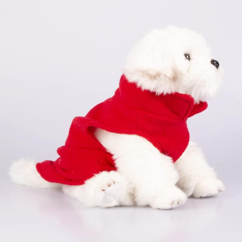 Божиќ Винте топла руно кучиња облека за мали кучиња кученце мачка елек Ших Цу облека јакна палто розово црвено с