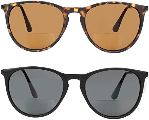 Јого Визија Бифокални очила за сонце за мажи и жени 2 ПК очила за читање UV400 Заштита Унисекс Сонце читатели