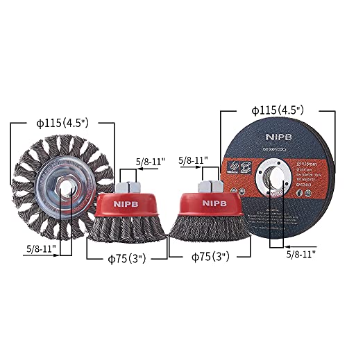 Тркала за сечење на NIPB, сечење на метали за општа намена, 4-1/2-инчен абразивно тркало за прекинување, диск за сечење со 10 пакувања со 3 сетови