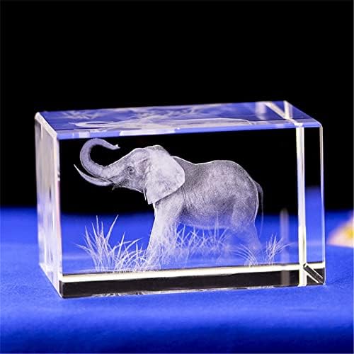 Подароци за слонови/3Д ласерски гравиран кристална уметност на фигурини на слонови кристално стакло коцка гравура за домашна декорација