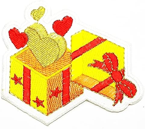 Кленплус 3 парчиња. Подарок Кутија Божиќ Среќна Нова Година Симпатична Жолта Закрпи Дете Цртан Филм Железо На Апликација Мотив Лепенка