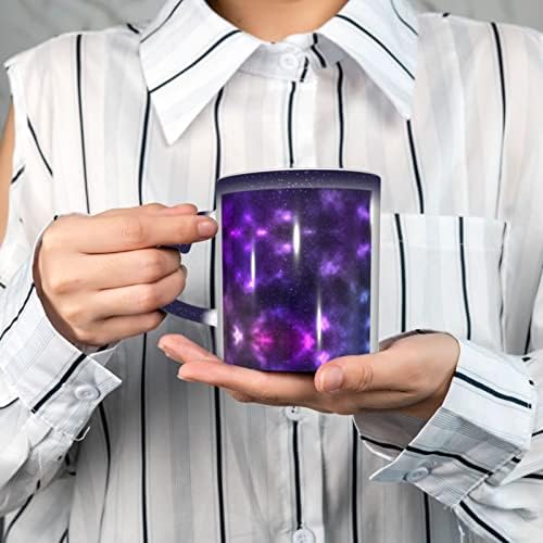 МОЛИЈА Магијата Галакси Скај Виолетова печатени Чаши Топлина Чувствителни Боја Менување На Керамички Кафе Кригла, Млеко Чај Чаша,