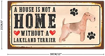 Рустикален метал знак за кучиња Плакета Куќа не е дом без кучиња териер за домашно милениче кучиња wallид d¨¦cor paw farmhouse