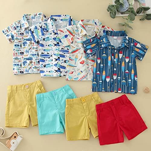 Детска облека облека облечена за пролетно летно дете, момчиња со кратки ракави, цртани филмови за отпечатоци од маица врвови шорцеви