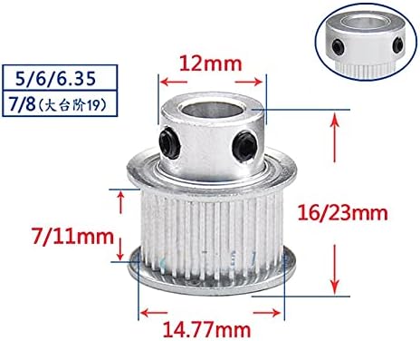 2GT BF Type 24 Заби 2GT Timing Murkley Bore 5/6/7/8mm за 2GT појас што се користи во линеарна макара 24teeth 24t сребро