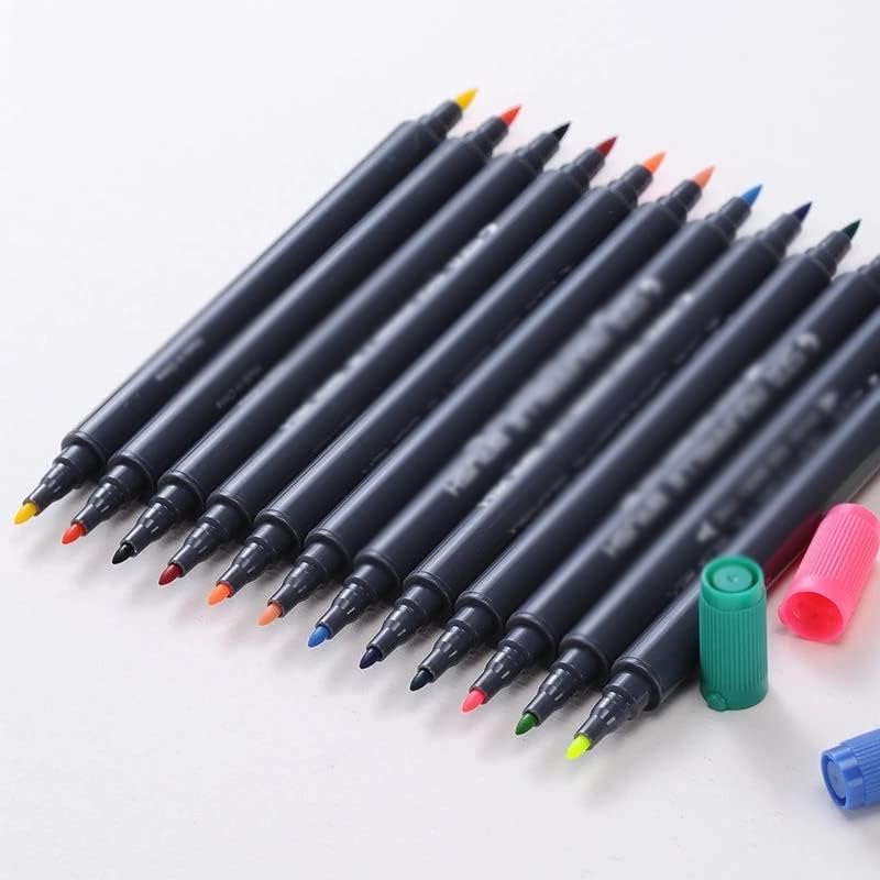 ZSEDP бои со двојни совети за акварел за четка за четка за пенкало со фининерски врв за цртање дизајн на уметност маркер