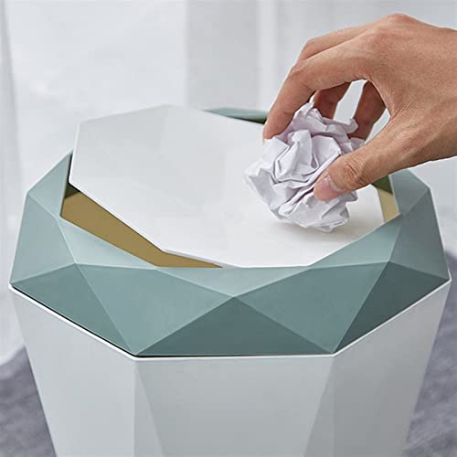 Конзерва за отпадоци од Abecel, тресење на капакот од типот на капакот за домаќинства пластична корпа голема покриена дневна соба десктоп мини хартиена корпа за харти