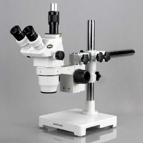 Amscope ZM-3TW3 Професионален Тринокуларен Микроскоп За Стерео Зумирање, Ew10x И EW25x Окулари, 2x-225X Зголемување, 0,67 X-4,5 X Зум Цел, Амбиентално