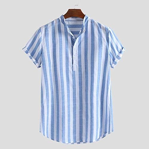 GDJGTA лесна блуза лето шарени копчиња лабава лента кратка кошула машки ракав маж машки маички маици
