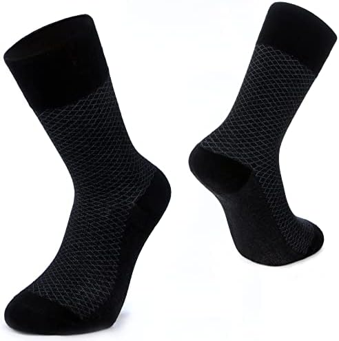 Girişim Mektebi Bamboo Cosks за мажи, пакет од 4 машки чорапи со големина 7-11, беспрекорни прсти бамбус чорапи мажи, луксузни