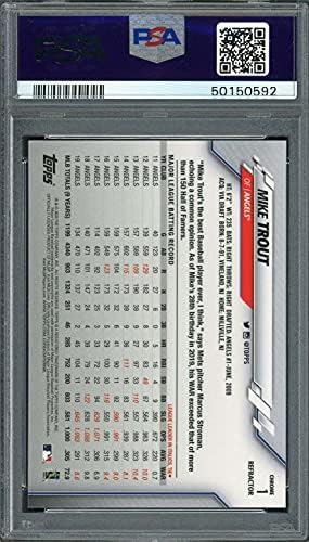Мајк Пастрмка 2020 Топс Хром рефрактор Бејзбол картичка 1 оценета PSA 10 Gem Mint
