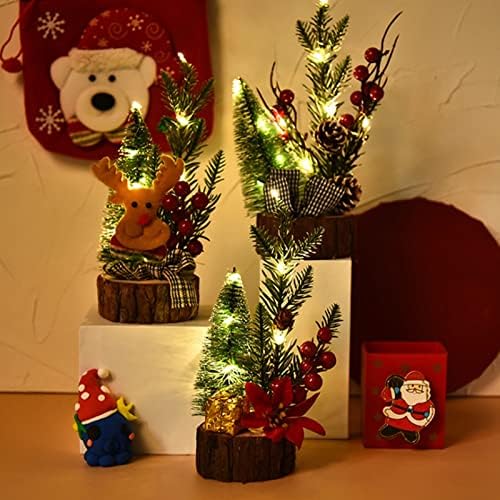 Dbylxmn Божиќно украси дрво мини новогодишна елка Мала елка таблета елка елката на елката врвни новогодишни елки со светла Божиќни украси партии