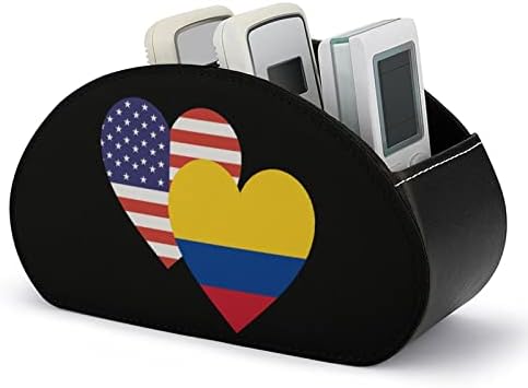 Колумбија американско знаме за срце знаме за далечински управувач на организатор кутија со 5 оддели ТВ далечинско складирање кутија за