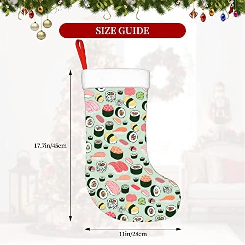Cutedwarf Sushi Model Christma Codrings Божиќни украси на дрво Божиќни чорапи за Божиќни празнични забави подароци 18-инчи