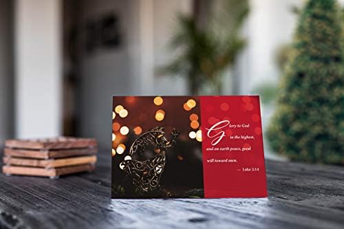 Религиозни Божиќни картички со Светото Писмо - 6 уникатни дизајни - пакет од 24