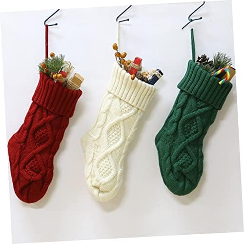 Besportble bolsas de para chrismas чорапи природен декор 3 парчиња украс за новогодишна елка, порибување Божиќно порибување, приврзоци за