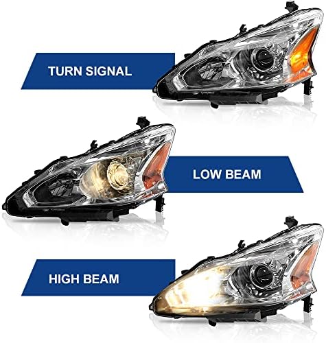 Одбор Фарови Собранието Компатибилен со 2013 2014 2015 Нисан Алтима 4-Врата Седан Халогени Фарови Замена Хром Домување Левата И Десната Страна