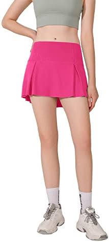 Тениско здолниште на Хуснаинна за жени девојки мини високо половично плетенско здолниште за голф со шорцеви атлетски трчање