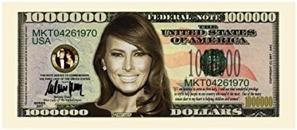 Американски уметнички класици Меланија Трамп - Прва дама - Прва семејна сметка за милион долари во носител на валута - најдобар подарок