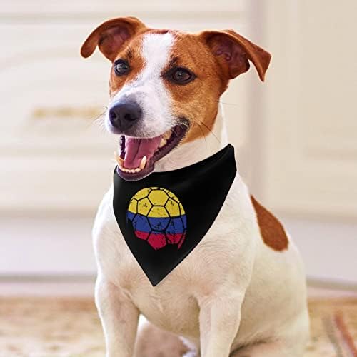 Колумбиско знаме фудбалско куче бандана миленичиња марама со миленичиња симпатична марамче за триаголник за мачки за кучиња