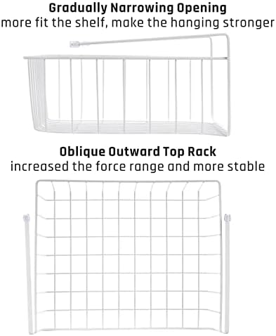 Тебери 4 Спакувајте Бело Под Корпа За Обесени Корпи За Складирање На Полица, Мали Додатоци За Складирање На Лавици За Слајд-Во Корпи За Кабинети
