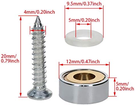 MROMAX 8PCS огледало завртка Декоративно капаче нокти 12мм/0,47 Капа дијаметар не'рѓосувачки челик не'рѓосувачки челик