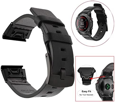 Dfamin 26 22 20mm Sport Leather Watch Watch Band Band Braket Brake Release нараквица за Garmin Fenix ​​6x 6 6s Pro 5x 5 5s Plus 3HR 935 945