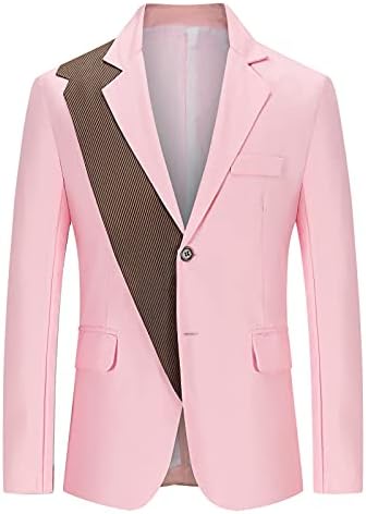 Менски бизнис обични блејзери, машка луксузна блокирање на бојата Блејзер Едно копче Официјално јакни за работа со јакни