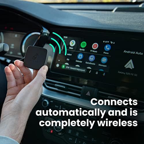 Aawireless 2022 - Безжичен Android Auto Dongle - автоматски се поврзува со Android Auto - Easy Plug and Play Setup - Бесплатна апликација