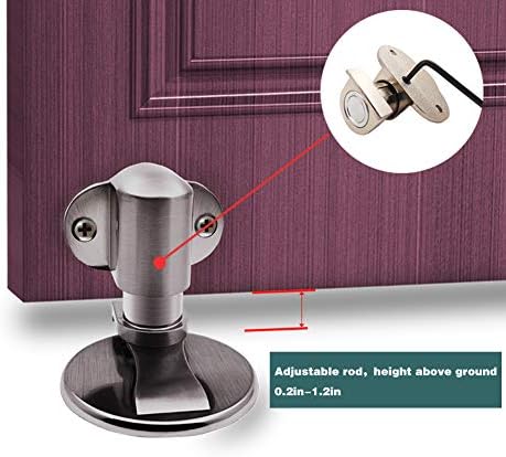 GDFOX Не'рѓосувачки челик Магнетна врата стоп за фаќање на држач за метална магнетна врата, со двојна лепила и прикривање на завртки, без вежба -1pack