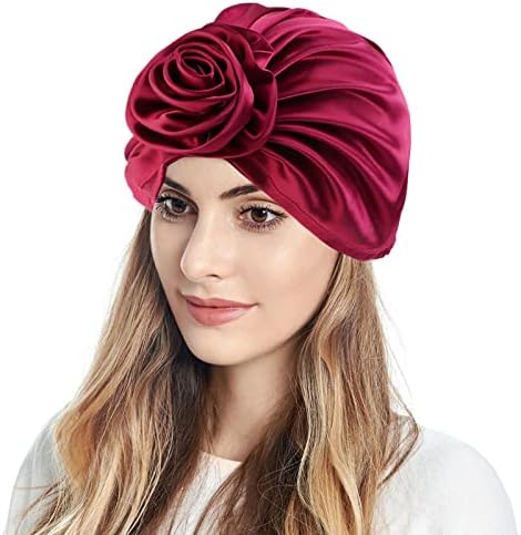 Womenените гроздобер череп капачиња на отворено додатоци за облека, муслимански турбани цвеќиња, хаубата за коса, шамија на капакот, капачиња