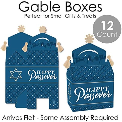 Голема точка на среќа среќна Пасха - Однесувајте се кон забави за кутии - Песах еврејска празнична забава Гуди Гејбл кутии - сет од 12