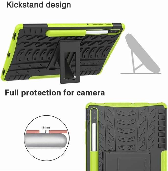 Таблет заштитна таблета таблета е компатибилна со Samsung Galaxy Tab S7+/S8+12.4 T970/x800 текстура на гума за шок -отпорен